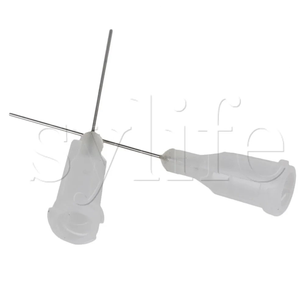 

100pcs 1 inch Transparent Screw Type 27Ga Dispensing Needles Blunt Tips