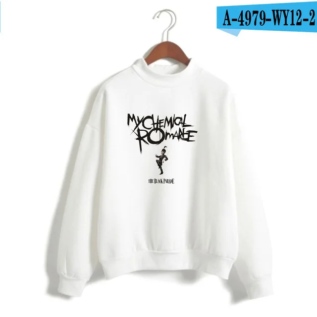 white My Chemical Romance толстовки мужские женские черные парад панк эмо рок Толстовка свитер осень зима спортивный костюм топы водолазка Одежда - Цвет: white