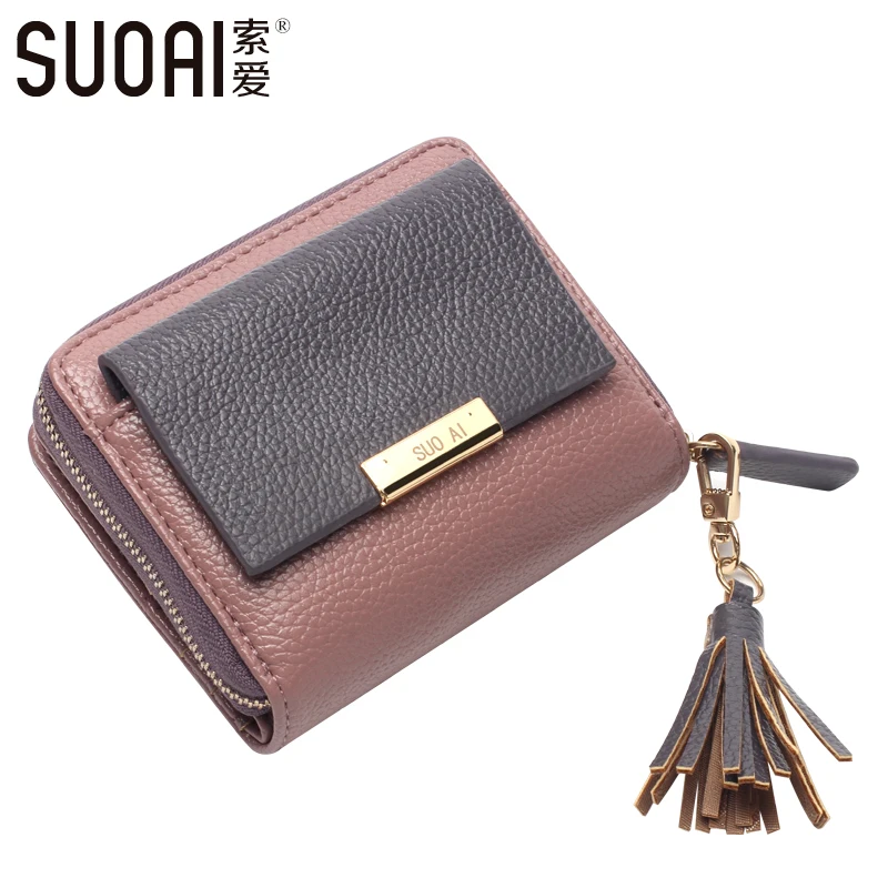 Для женщин короткие бумажник 2017 искусственная кожа Женский со вставками на