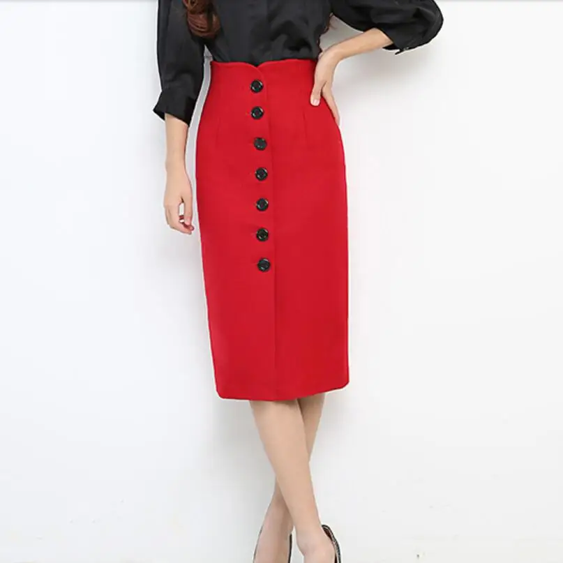 

2021 Women Autumn Winter Spring Woolen Skirt Fashion Female Slim Long Skirt High Waist Pencil Skirt Skirts Women LY249