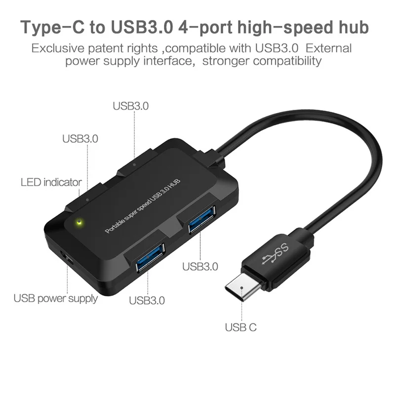 Высокоскоростной USB 3.1 4 порта 3.0 Type C|Зарядные устройства для телефонов| |