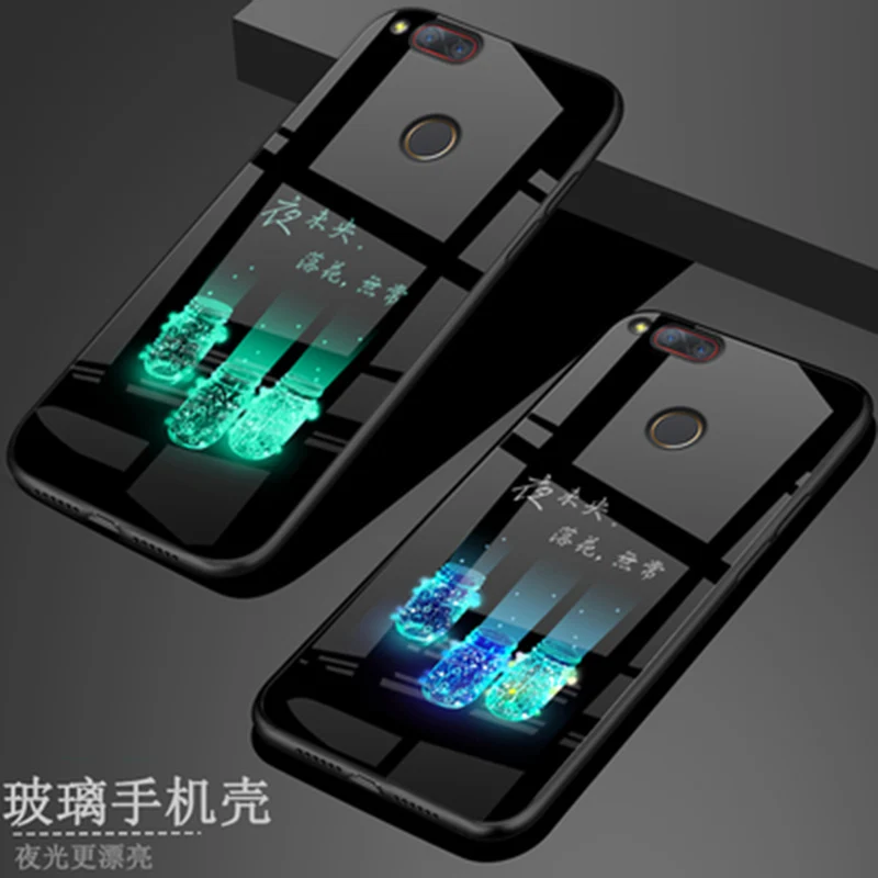 5.2&quot Luminous Tempered Glass Case For Nubia Z17mini NX569J cover shell Z17 mini Cases NubiaZ17 |