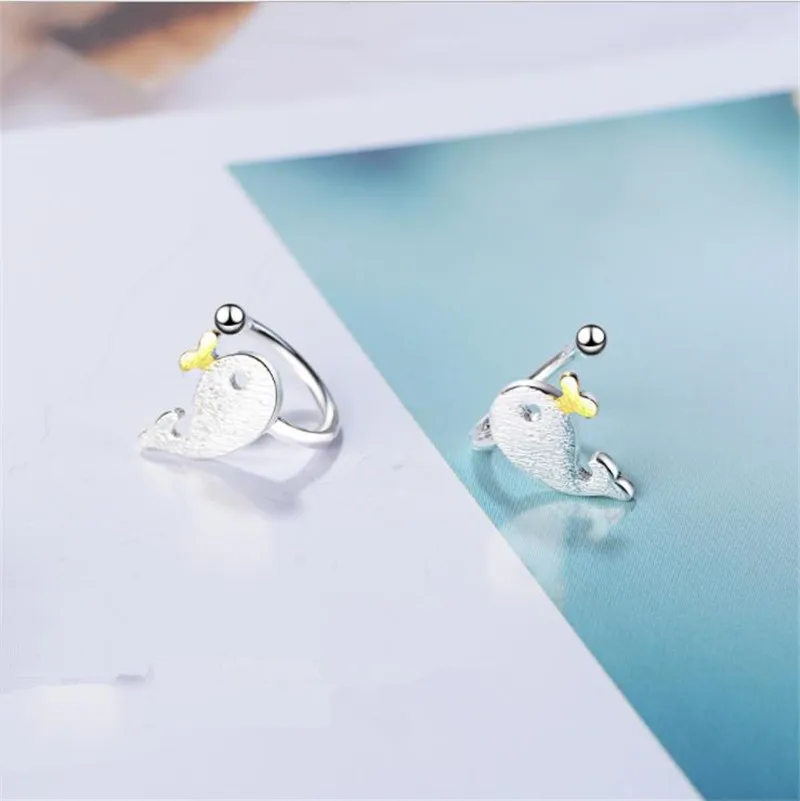 Женские серьги LUKENI из серебра 925 пробы с милым Китом модные аксессуары в подарок |