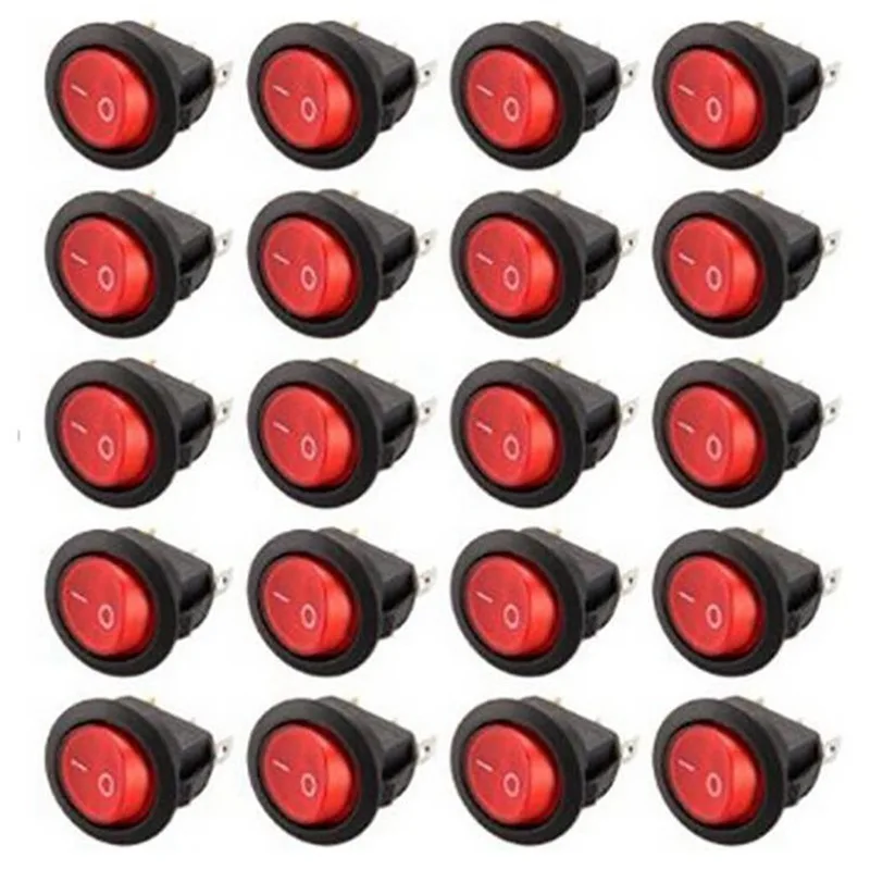 Оптовая продажа 20 штук черный + красный кнопка Мини выключатель биполярные