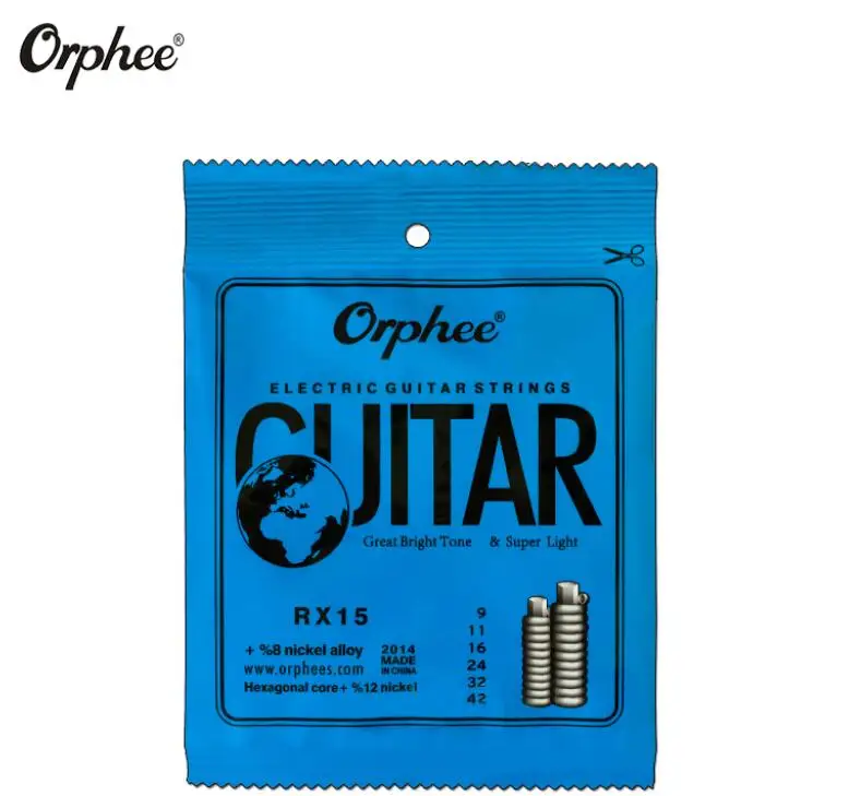 RX15 10 шт. orphee Струны для гитары RX15 RX17 RX19 Струны для электрогитары супер светильник - Цвет: RX15