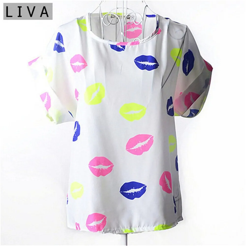 Летние винтажные колеса Blusas Femininas женские o-образным вырезом спереди до короткий рукав блузка Сексуальная многоцветная шифоновая рубашка Топы, большой размер