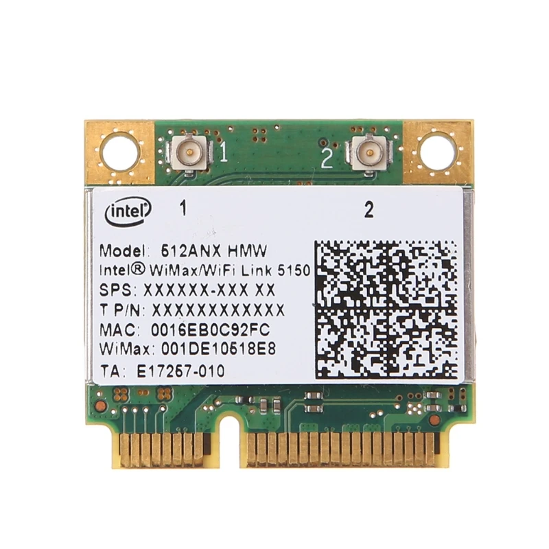 Для беспроводной Wi Fi карты Intel 512ANX HMW WiMax/WiFi Link 5150 Half Mini PCI E|Сетевые карты| |