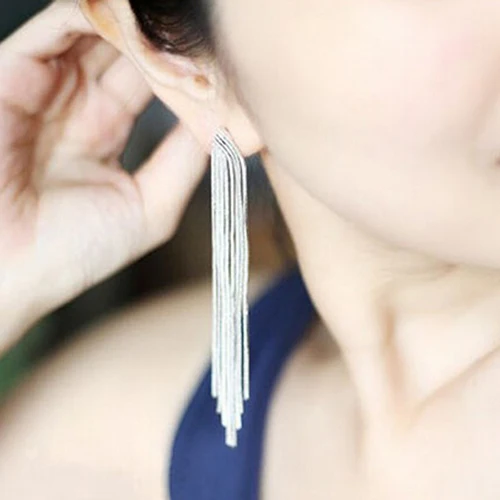 Женские серьги-подвески в виде змеиной цепи | Украшения и аксессуары