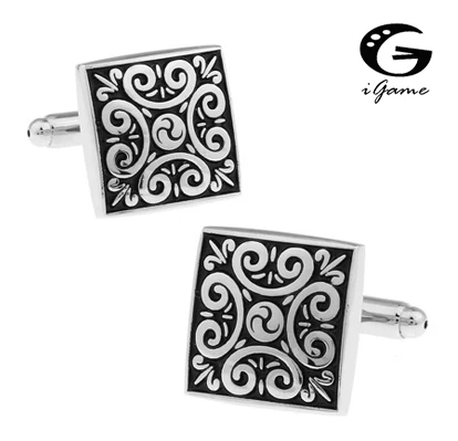 IGame розница по Заводской Цене мужские черные запонки из латуни матриал