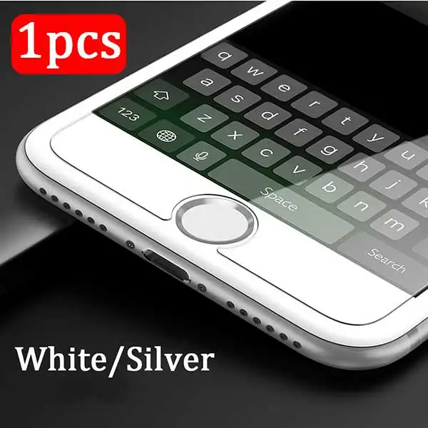 1pcs White Silver Универсальная наклейка на кнопку «домой» на для iphone 8 Plus 7 6s 6 Plus 5S SE для iPad, алюминиевая защита от отпечатков пальцев Touch ID, полное покрытие - Цвет: 1pcs White Silver