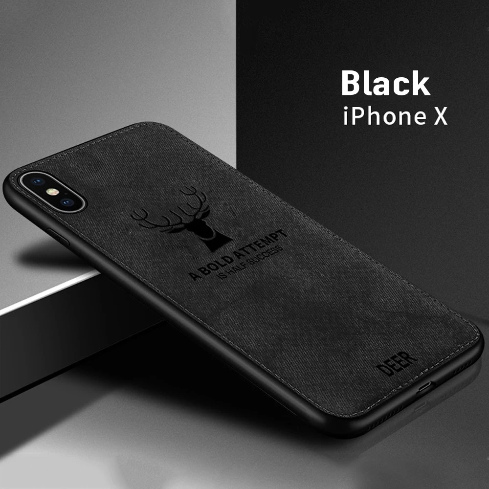 Роскошные мягкие тканевые силиконовые чехлы для телефона с оленем iphone 7 8 Plus 6 6S X XS