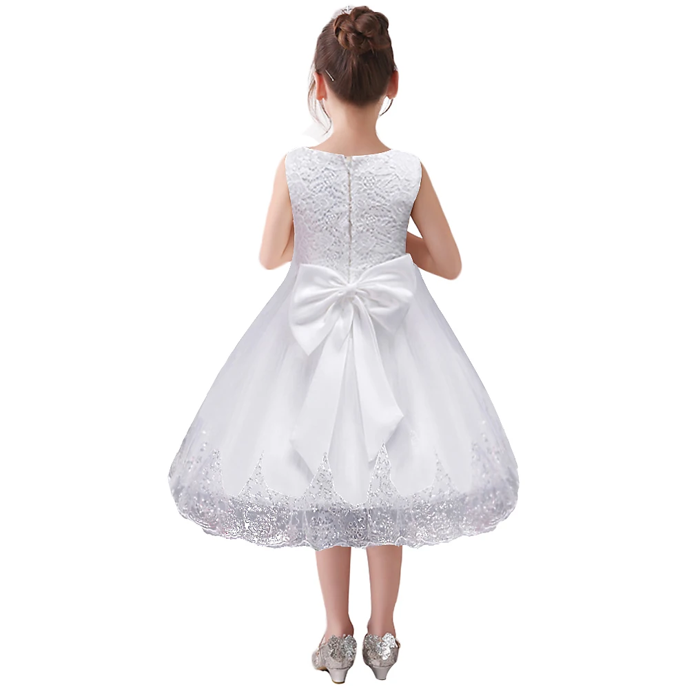 BAOHULU Fancy Flower Baby Girls Dress Lace Children Wedding Party Birthday Dresses for Kids Infant Princess Ball Gown Bow | Детская