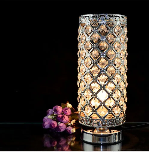 YOOK LED table lamp crystal bedroom for study wrought iron E27 110V 220V | Лампы и освещение