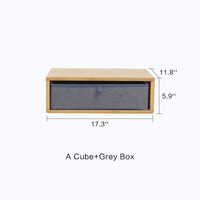 ZEN'S BAMBOO Cube система хранения комод шкаф соединяется с тканью Органайзер коробка - Цвет: Grey A