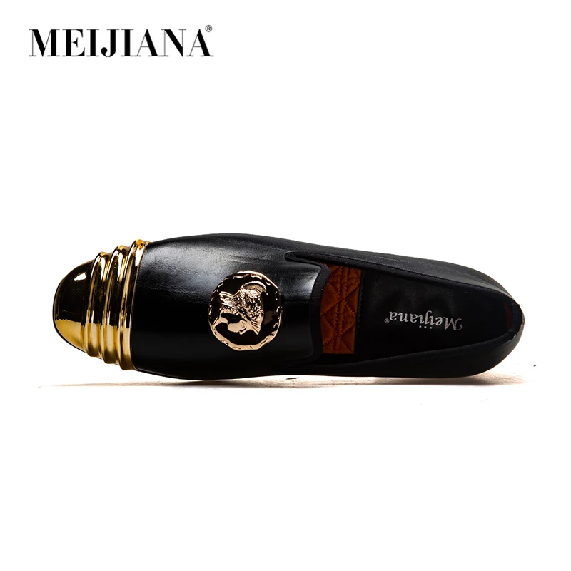 MeiJiaNa Slip On Flats Loafers Male Shoes Fashionable Mens Casual Patent Leather Comfortable Soft Handmade Driving | Обувь