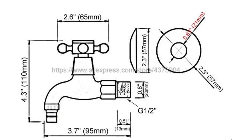 Водоразборный кран Nav112 для стиральной машины садовая черная Античная бронзовая