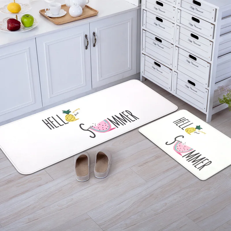 

Pastoral Cactus Kitchen Mat Home Entrance/Hallway Doormat Anti-Slip Bathroom Carpet Balcony/Wardrobe Rug Kids Room Floor Mat