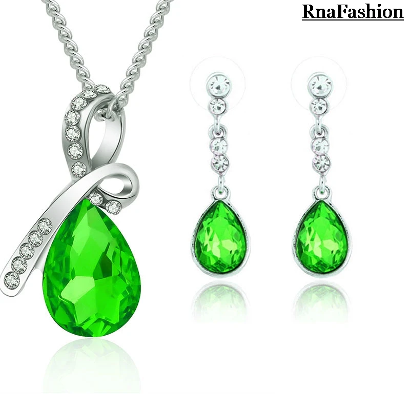 2014 оптовая продажа ювелирных изделий наборы капли воды кулон ожерелье серьги