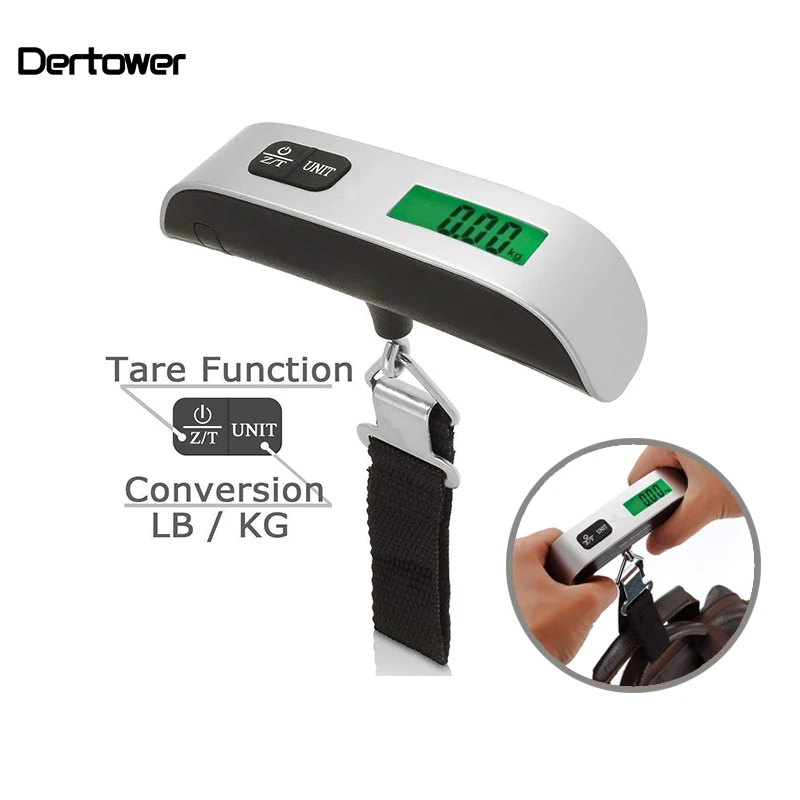 

110lb/50kg Luggage Scale Electronic Digital Portable Suitcase Travel Scale Weighs Baggage Bag Hanging Scales Balance Weight LCD