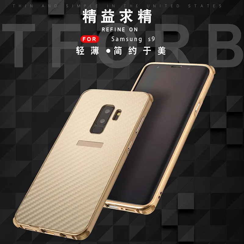 Для samsung Galaxy S9 S8 A8 плюс A7 корпус металлический бампер+ жесткий чехол из поликарбоната корпус из углеродного волокна для samsung Galaxy Note 9 8 Fundas
