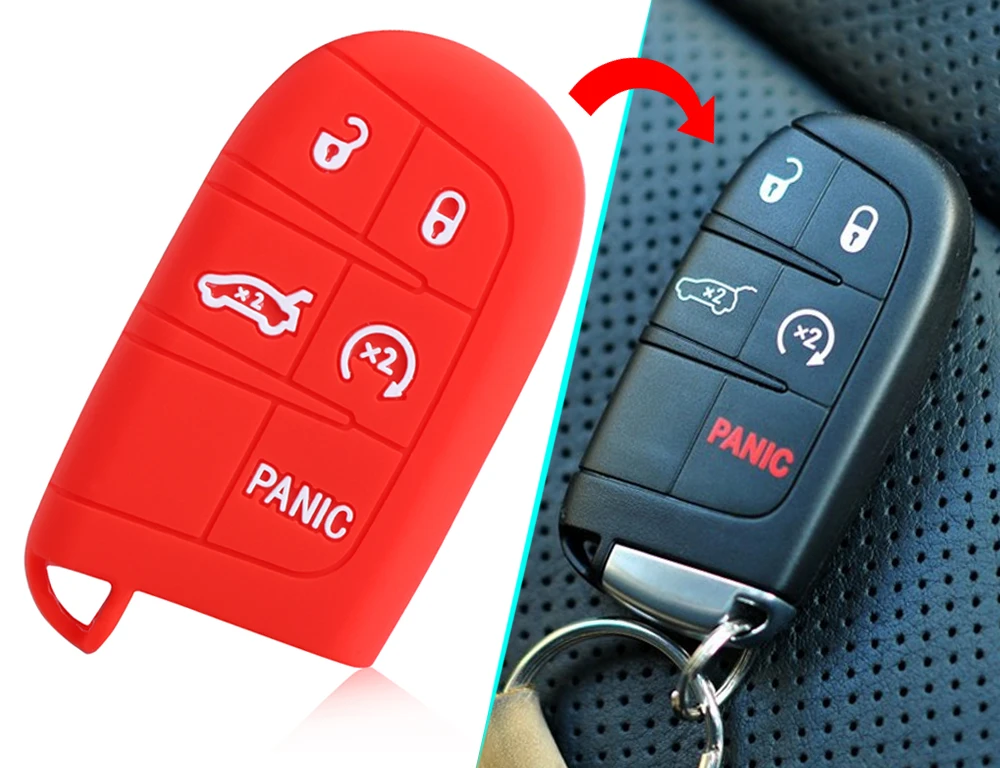 Силиконовый чехол для ключей от машины JEEP Grand Cherokee Dodge JCUV Дарт Journey Chrysler 300C Fiat 5