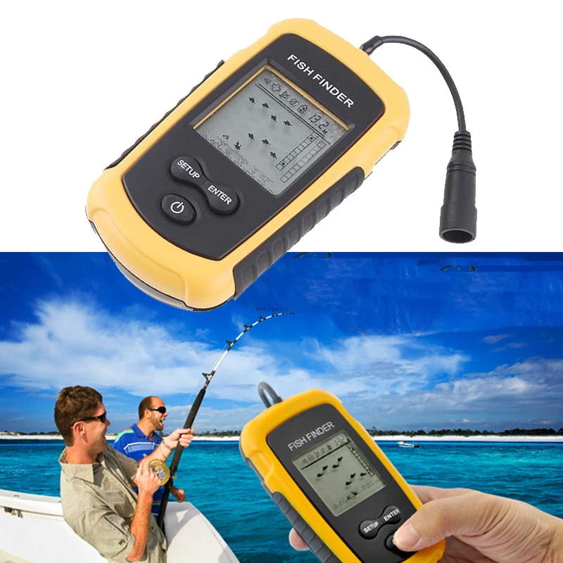 2016 Hot Waterproof Portable Fish Finder Depth Sonar Sounder Alarm Transducer Fishfinder 100m Echo Deeper | Спорт и развлечения