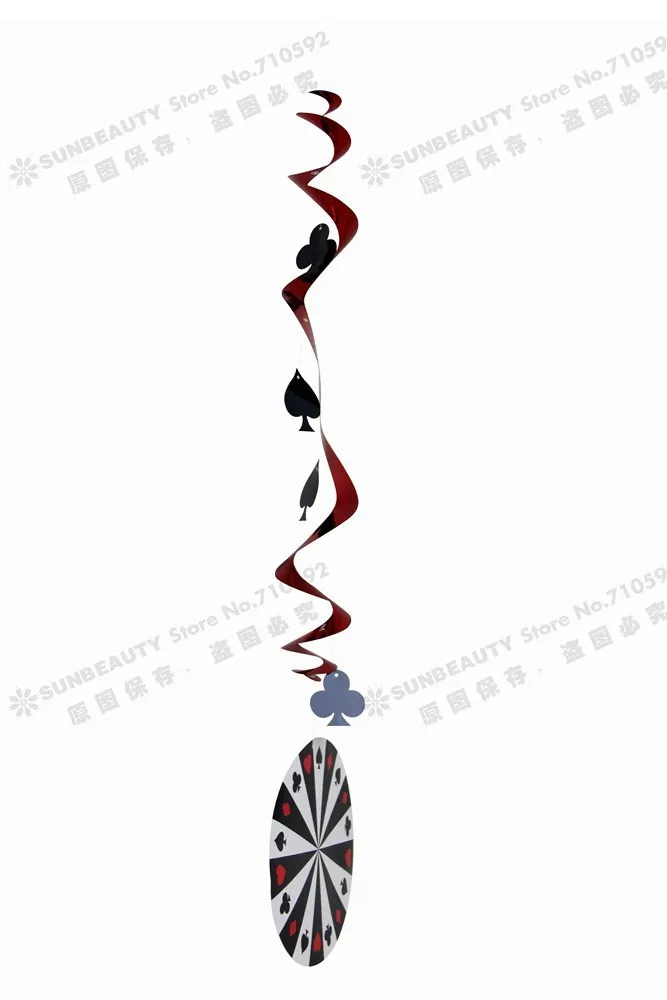Казино украшения для тематических вечеринок Hanging Swirl 9 шт./компл. Игральные Карты