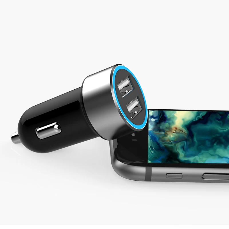 Yianerm mini Car phone Charger DC 12-24V 5A input Dual USB Lighter Slot For mobile tablet Driving recorder | Мобильные телефоны и