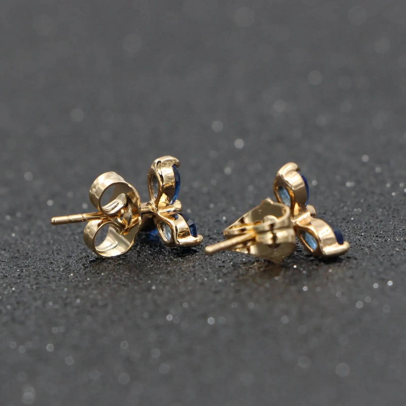 Женские серьги гвоздики HeeZen с фианитом из голубого камня модные ювелирные