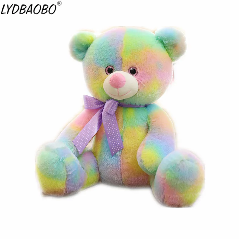 

LYDBAOBO 1PC 45CM Kawaii Rainbow Bear Plush Cute Bear Stuffed Cotton Toy Doll Soft Animal Pillow Cushion Toy Kids Birthday Gifts