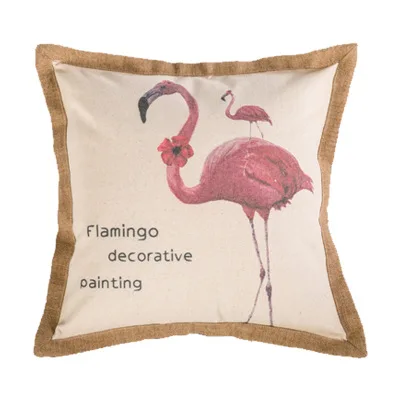 50x50cm 50x50/40x50 см Американская страна Ретро rcotton льняная Подушка с изображением кактуса наволочка попугай джутовая бахрома чехол для поясничной подушки дивана - Цвет: 50x50cm