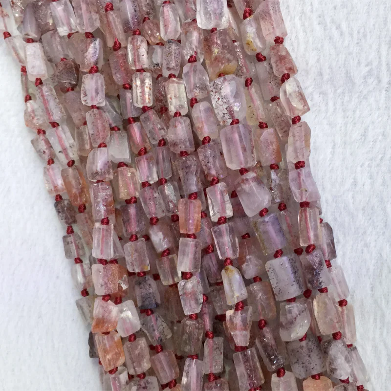 Natural Genuine Red Super Seven Melody Stone Hand Cut Nugget Free Form Loose Rough Matte Faceted Beads 6-8mm 05381 | Украшения и
