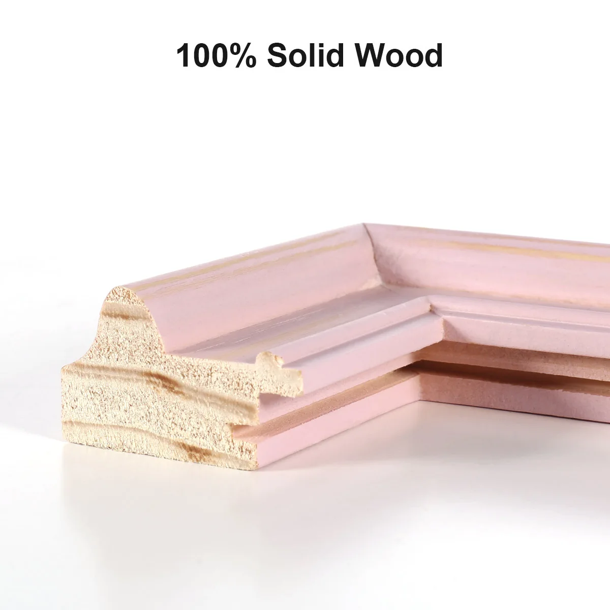 Розовая деревянная фоторамка из натурального дерева Настольная для домашнего