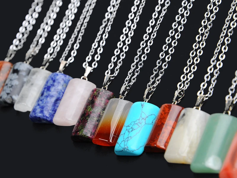 Новые модные ожерелья и подвески из натурального камня с зеленым авантюриновым