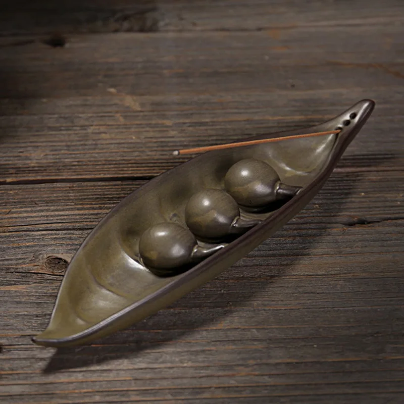 2 Colors Incense Burner Holder Home Decoration Ceramic Bean Pod Stick 1x | Дом и сад
