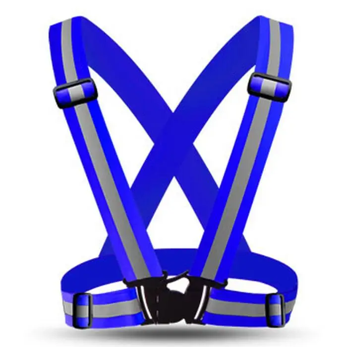 Blue 2pcs VESTBELT-01 Visibily светоотражающий жилет с полосами Регулируемый многоцелевой Бег Велоспорт Мотоцикл безопасность прогулки неоновый цвет - Цвет: Blue 2pcs