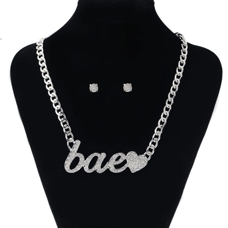 Модное ожерелье серьги наборы подарок на день матери серебро шея чокер массивная