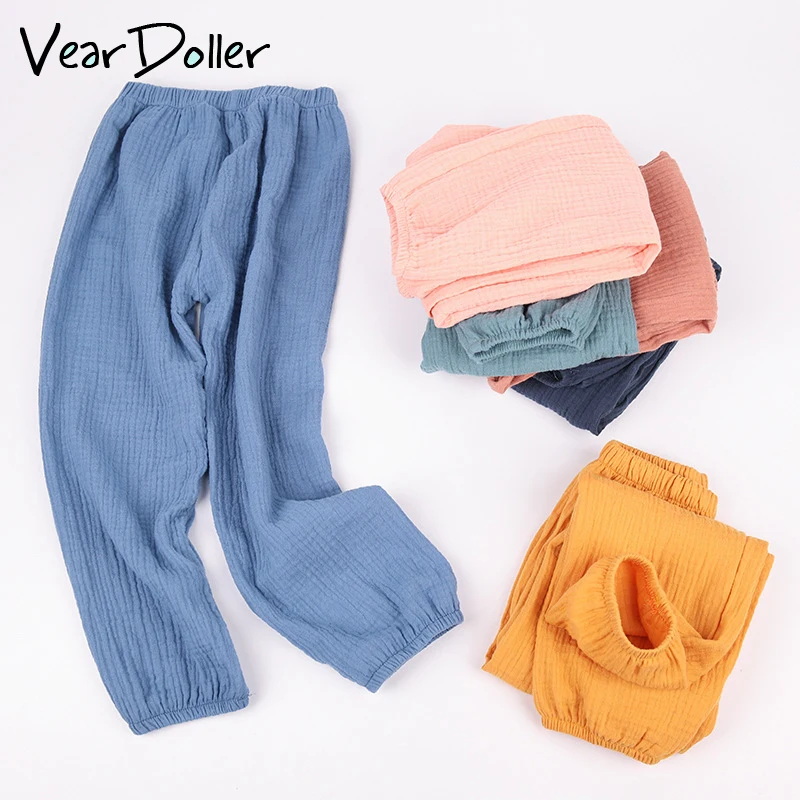 VearDoller Children's Pants Summer Solid Cotton Soft Boys Trousers Casual Girls Bloomers Baby Costume for 1-40Years Kids | Детская