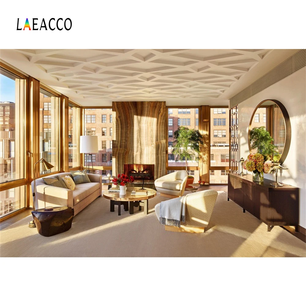 Laeacco шикарные французские окна гостиной солнце фоны для фото внутри помещения