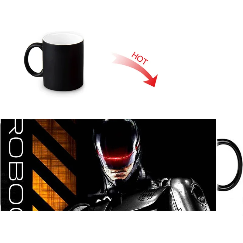 Robocop термоактивная кофейная кружка с изменяющимся цветом на заказ керамические