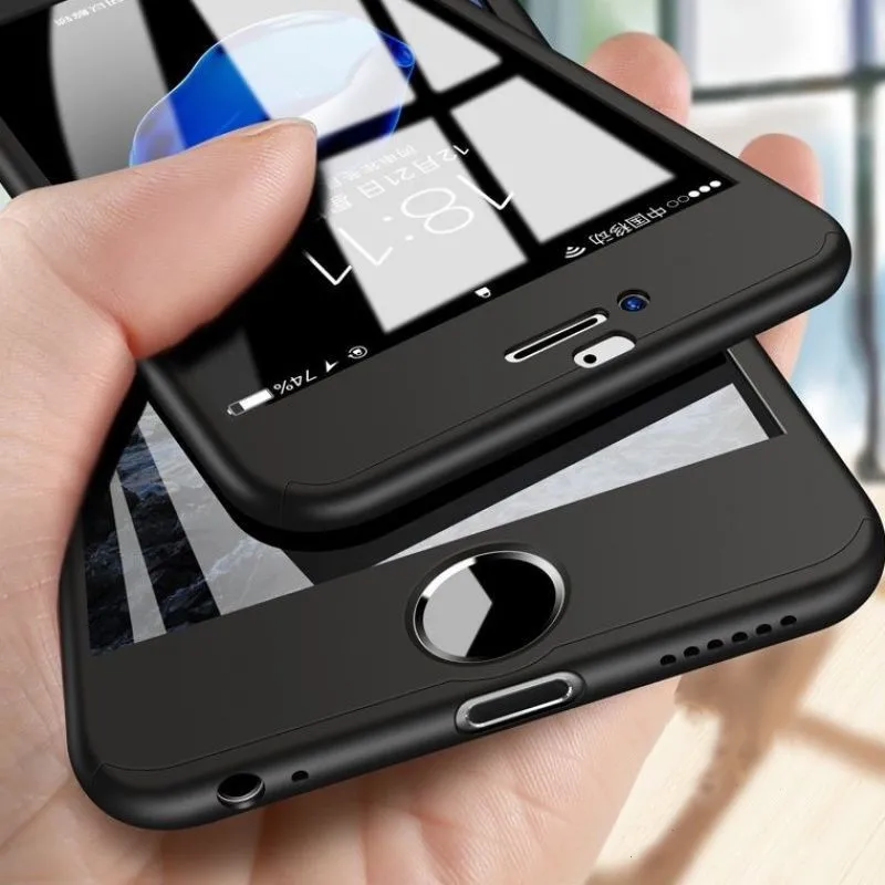 Модный Фиолетовый чехол для телефона с полным покрытием 360 градусов iPhone X 8 6 6s 7 Plus 5