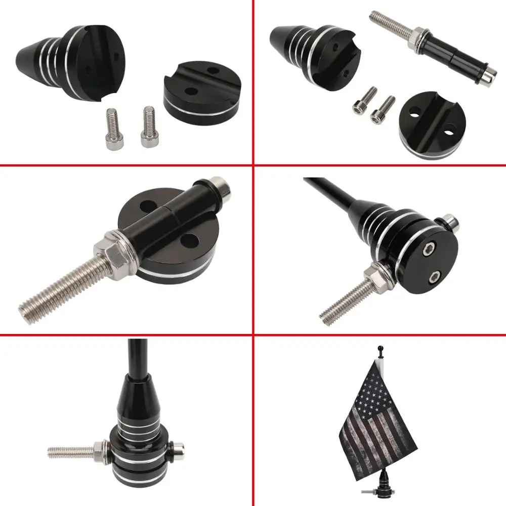 

Motorcycle Rear Mount Flag Pole For Harley Sportster For Dyna Honda Goldwing For Yamaha American Flag Eagle Flag Pirate flag