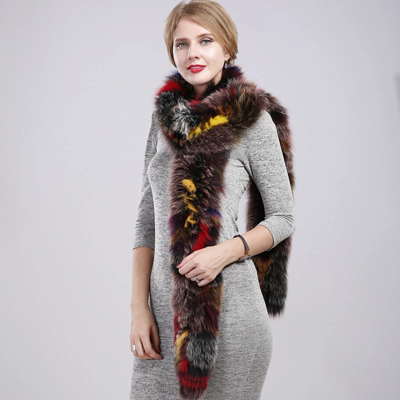 Шарф из натурального меха лисы 200 см/100 см|genuine fur scarf|fur scarfscarf women |