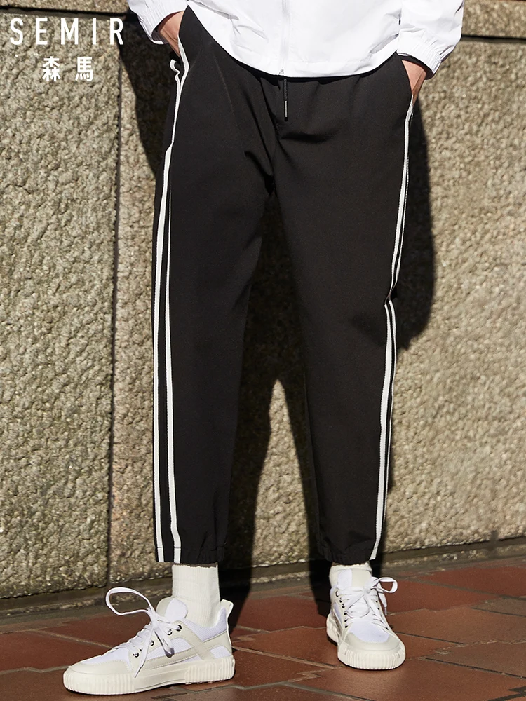 Брюки SEMIR мужские спортивные тянущиеся штаны с боковой полосой эластичный пояс