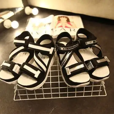 Лето стиль обувь женщина высокая пятки платформа сандалии клин Mixd цвета