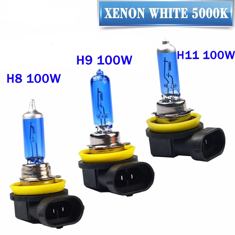 Hippcron Super White галогенная лампа H1 H3 H4 H7 H8 H9 H11 9005 HB3 9006 HB4 12 В 100 Вт 5000 К кварцевые Стекло