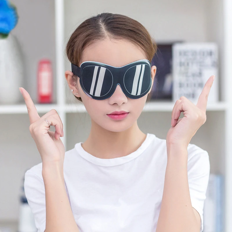 Candice guo cloth toy cartoon 3D big eyes Pranks sleep open eye glasses style eyeshade travel rest mask girl birthday gift 1pc | Игрушки и