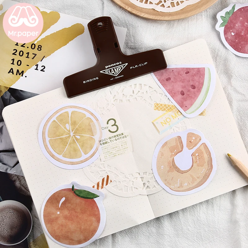 Mr paper 30 шт./лот 6 видов конструкций Kawaii вкусные фрукты блокноты для заметок липкие