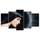 Современные 5 шт. холст настенные художественные абстрактные черные волосы живопись украшение дома фотографии для гостиной плакаты и принты