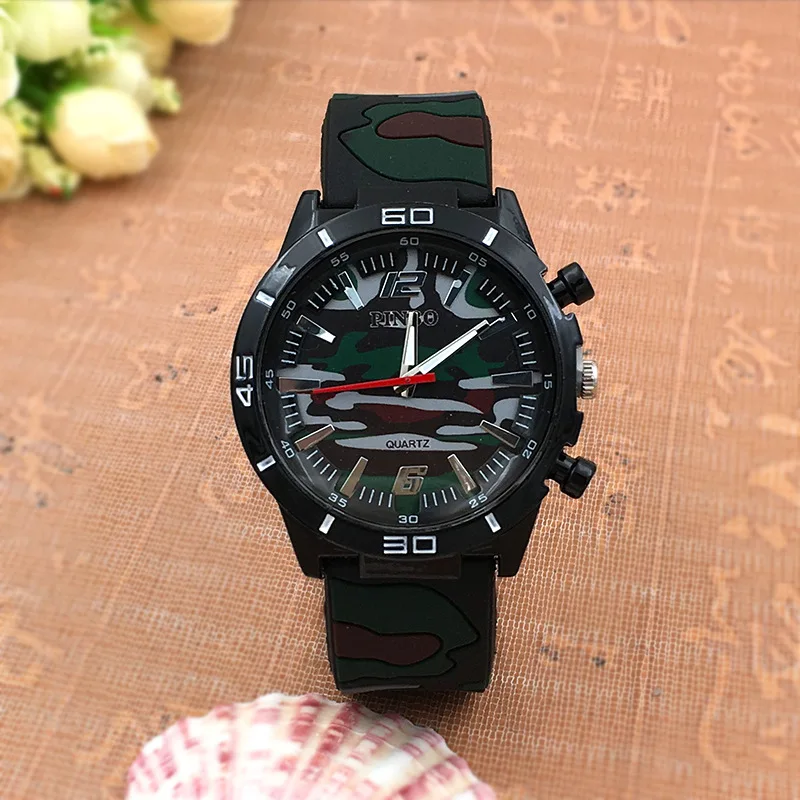 2016 камуфляж силиконовые повседневные часы мужские военные наручные модные